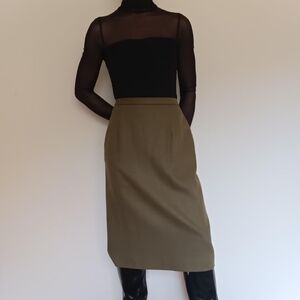 Vintage Pendleton Wool Midi Skirt Green / Size 8